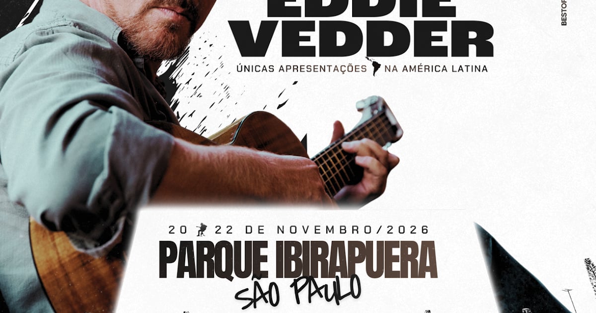 Eddie Vedder confirma duas noites em São Paulo em novembro de 2026